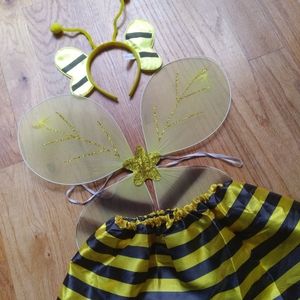 #2014 Girls Bumble Bee Costume w/ Wings Tutu and Headband